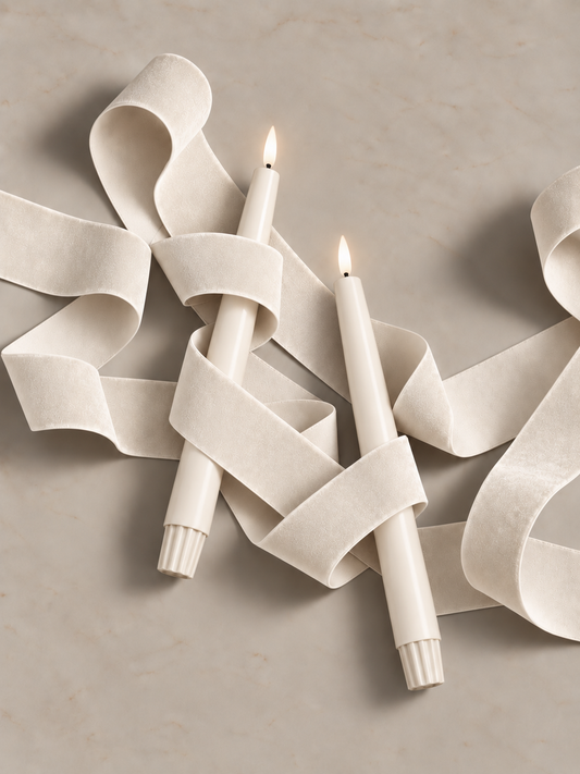 Soft Ivory 21.5cm LED taper candles, set of 2 – Glo & Nest, photo 2