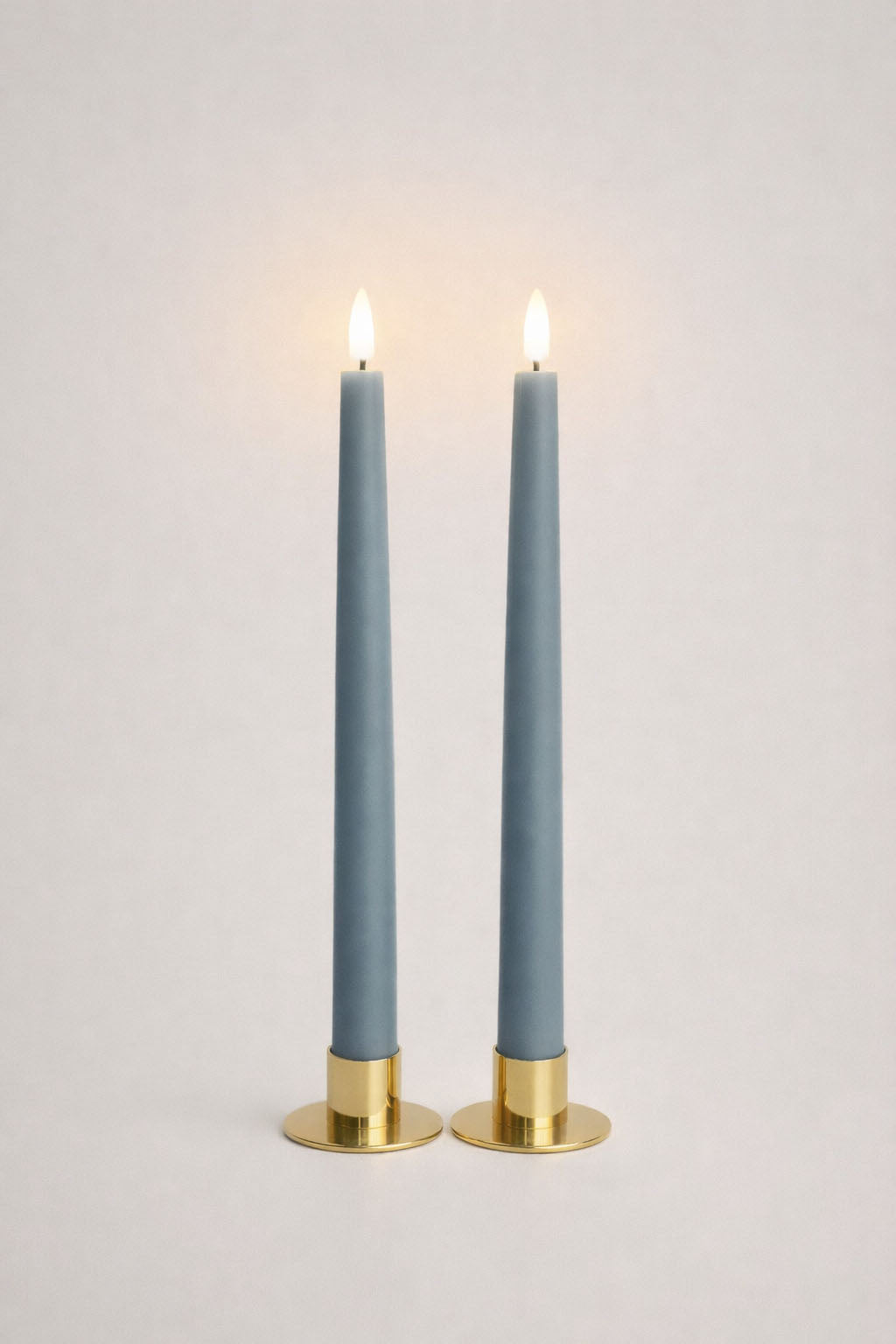 Set of 2 LED Taper Candles - Nordic Mist
