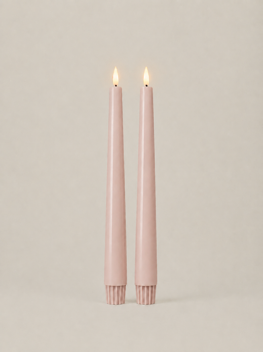 Powder Rose LED taper candles, set of 2 – Glo & Nest, photo 2