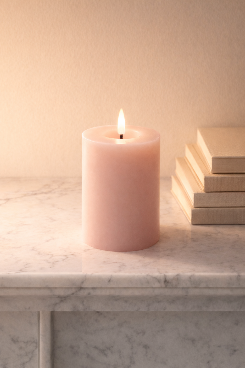Limited offer LED Pillar Candle Set – Powder Rose | Real Wax LED Candle including remote control