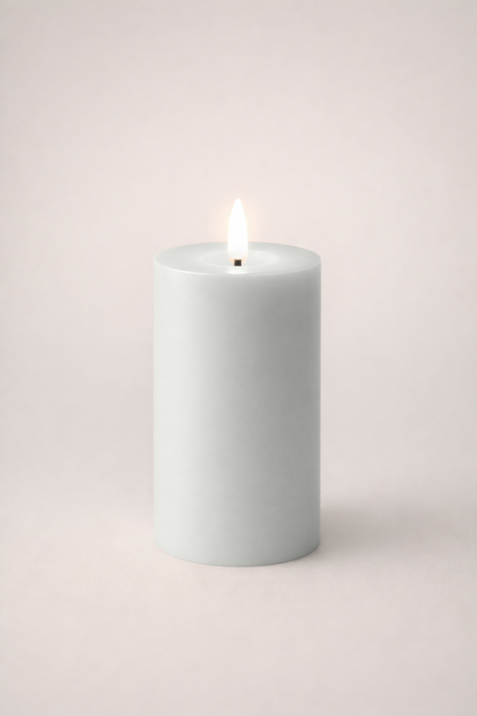 GLO & NEST LED Pillar Candle 15cm  – Pale Ash