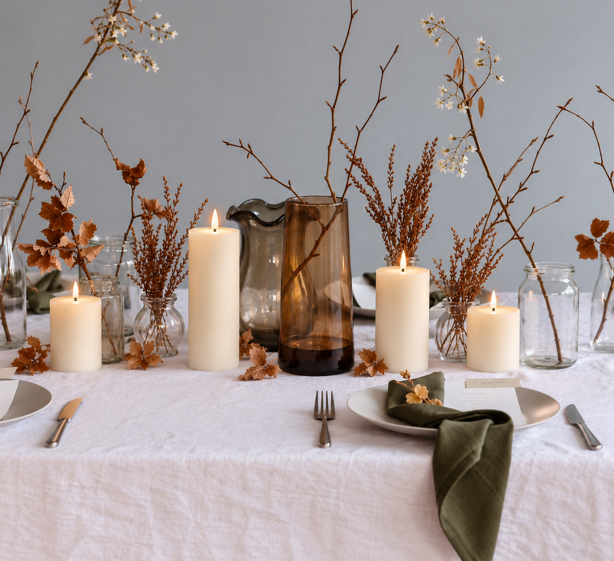 Soft Ivory 15cm LED pillar candle – Glo & Nest, photo 3