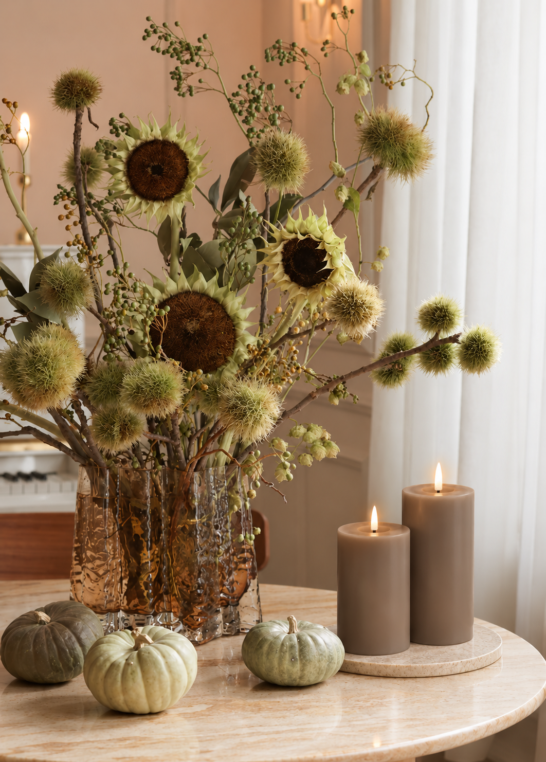 Warm Stone LED pillar candles – Glo & Nest