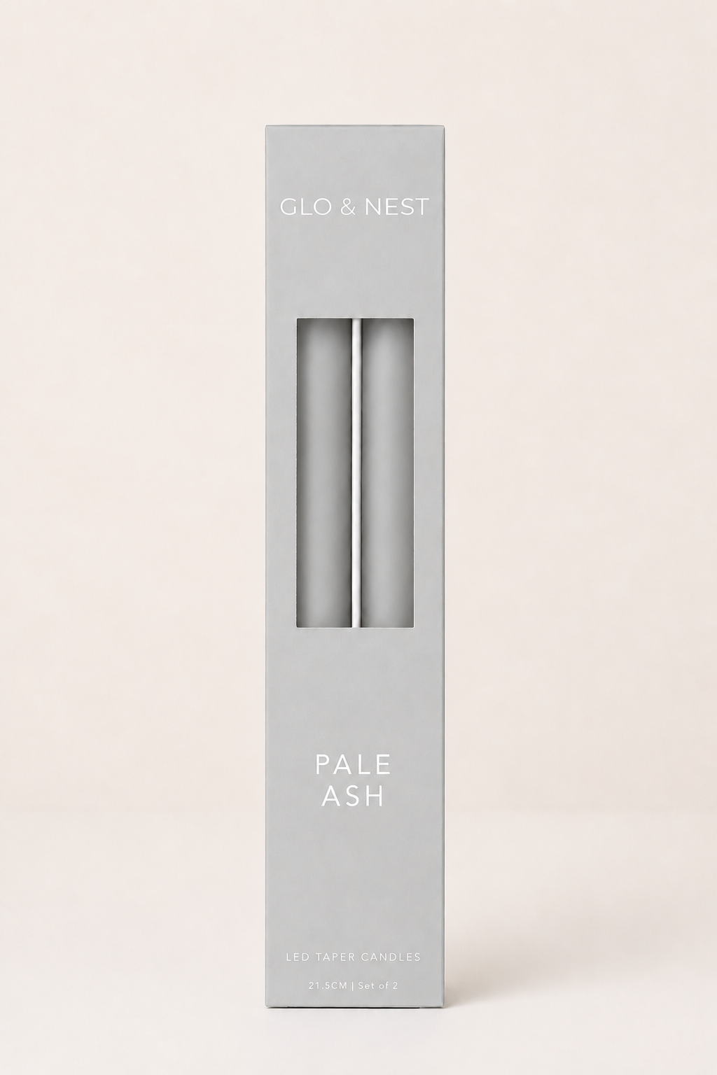 LED Taper Candles Set of 2 21.5cm – Pale Ash | Real Wax
