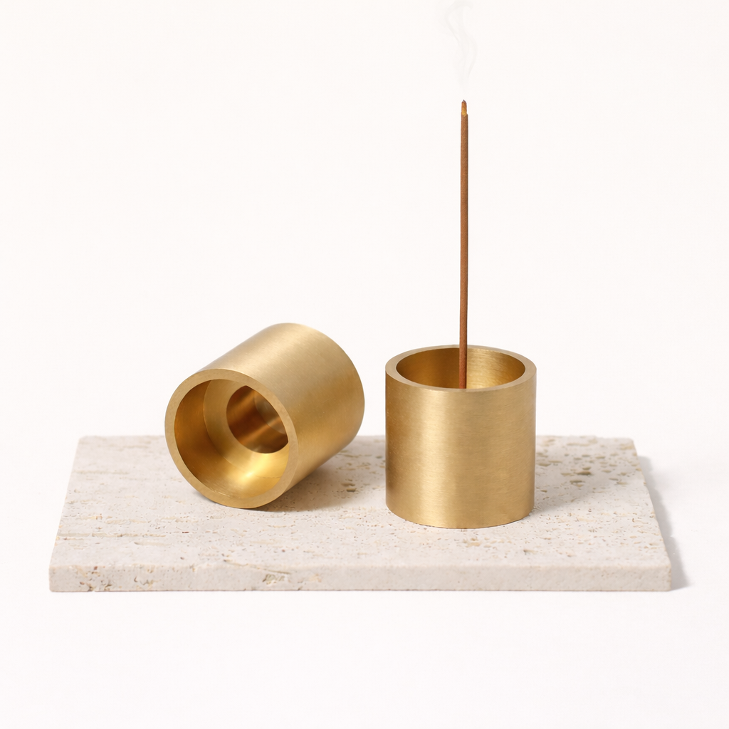 ARC — Solid Brass Taper & Incense Holder - 1 Piece