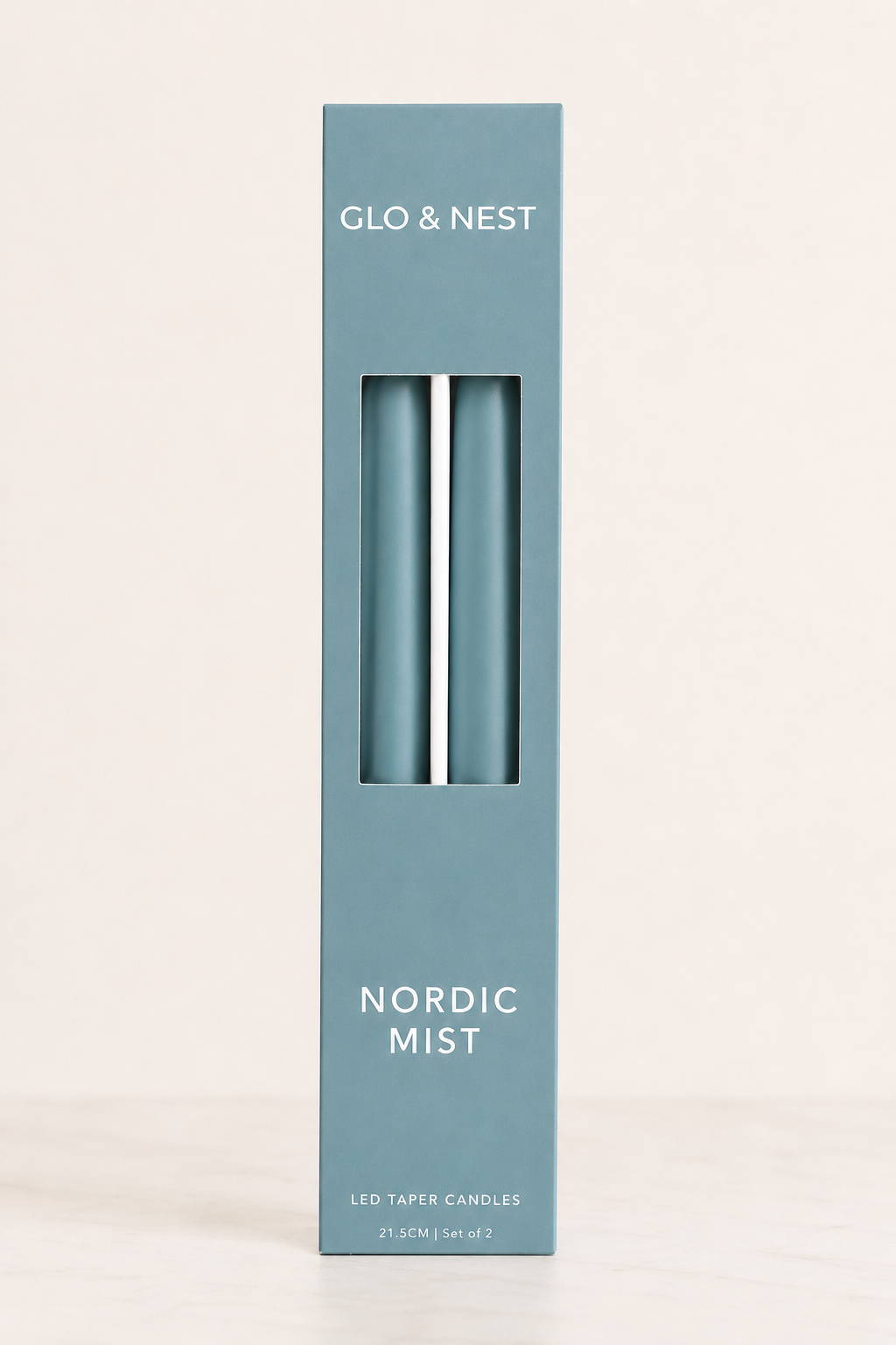 LED Taper Candles Set of 2 21.5cm – Nordic Mist | Real Wax