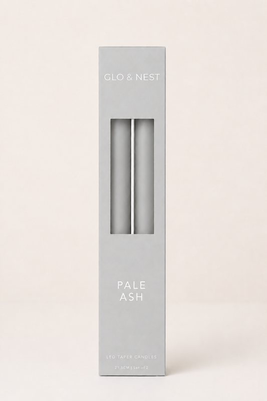 LED Taper Candles Set of 2 21.5cm – Pale Ash | Real Wax