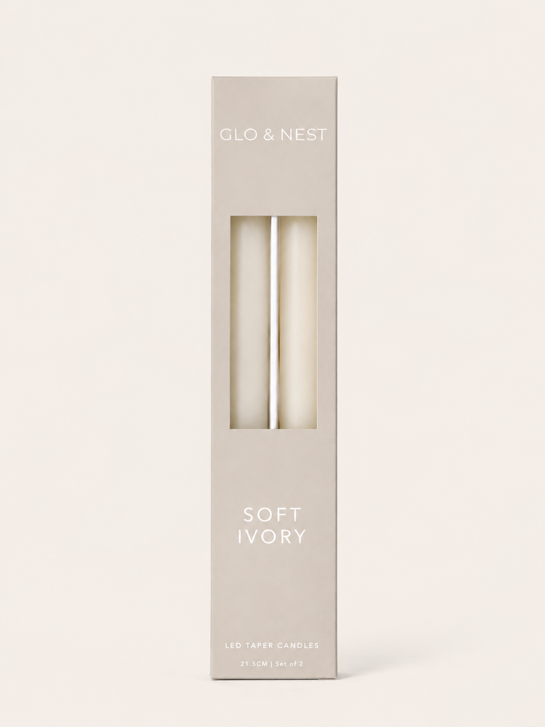 LED Taper Candles Set of 2 21.5cm – Soft Ivory | Real Wax