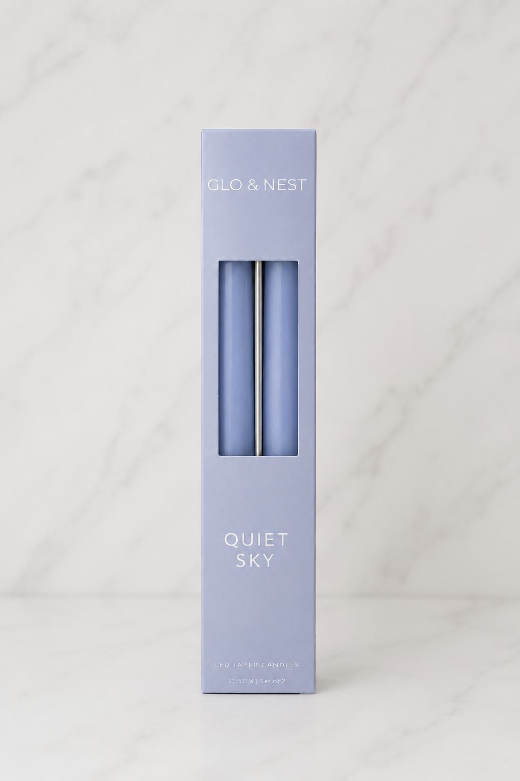 LED Taper Candles Set of 2 21.5cm – Quiet Sky | Real Wax