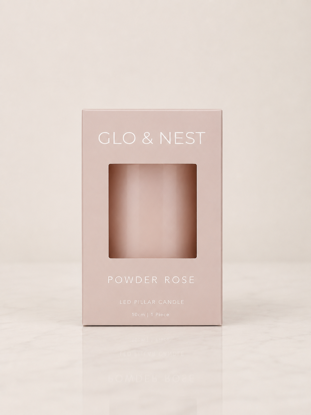 LED Pillar Candle 10cm – Powder Rose | Real Wax LED Candle