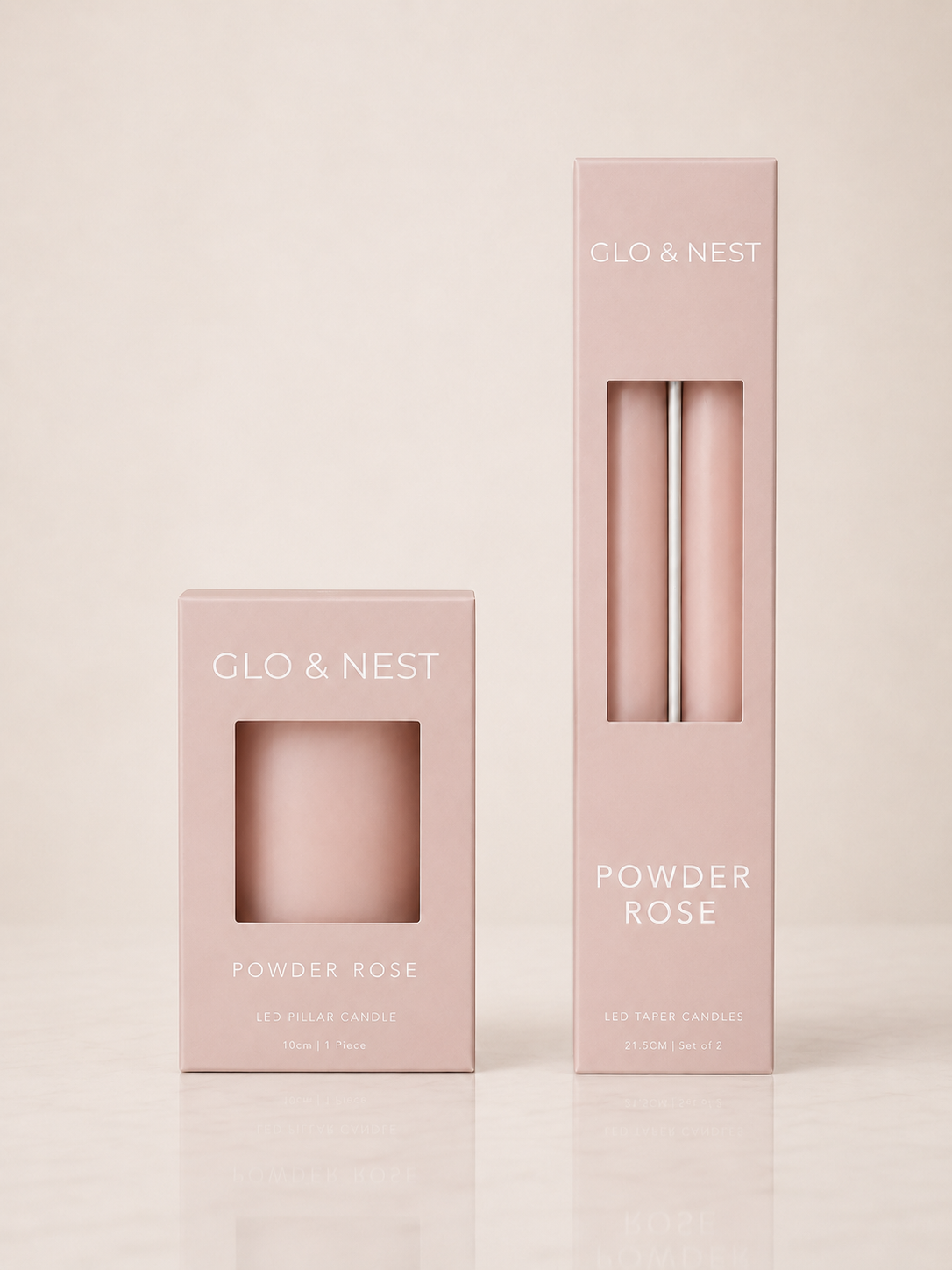 LED Pillar Candle 10cm – Powder Rose | Real Wax LED Candle