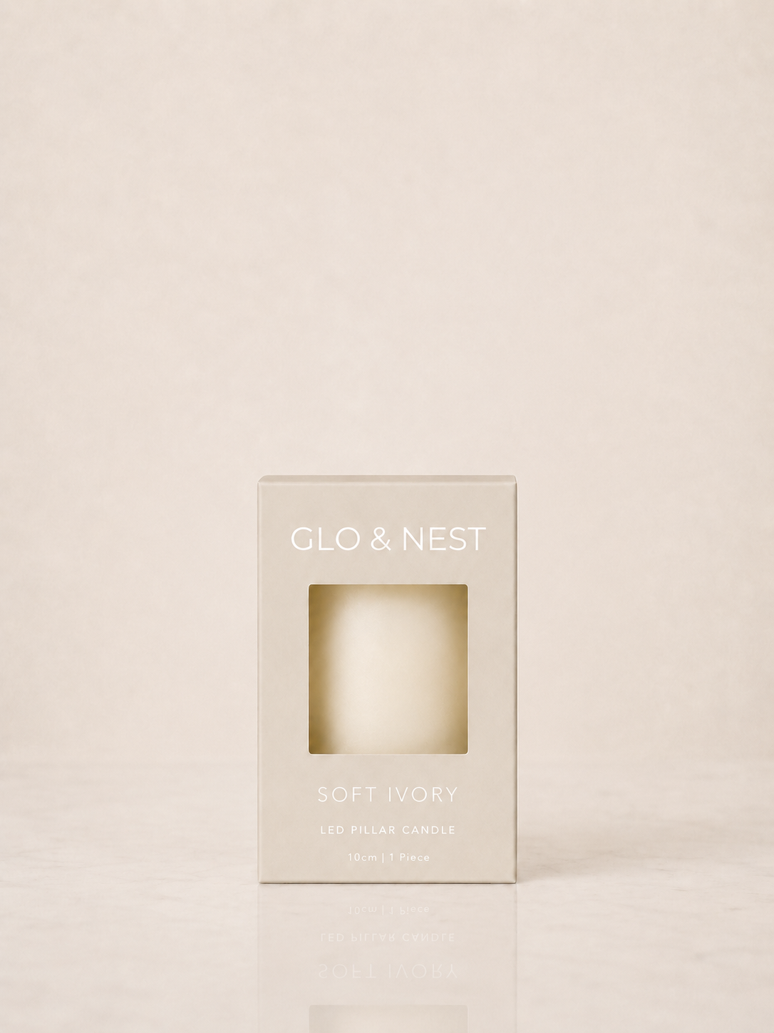 LED Pillar Candle 10cm – Soft Ivory | Real Wax LED Candle