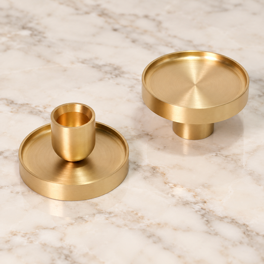 KILN matt brass taper and pillar candle holder – Glo & Nest