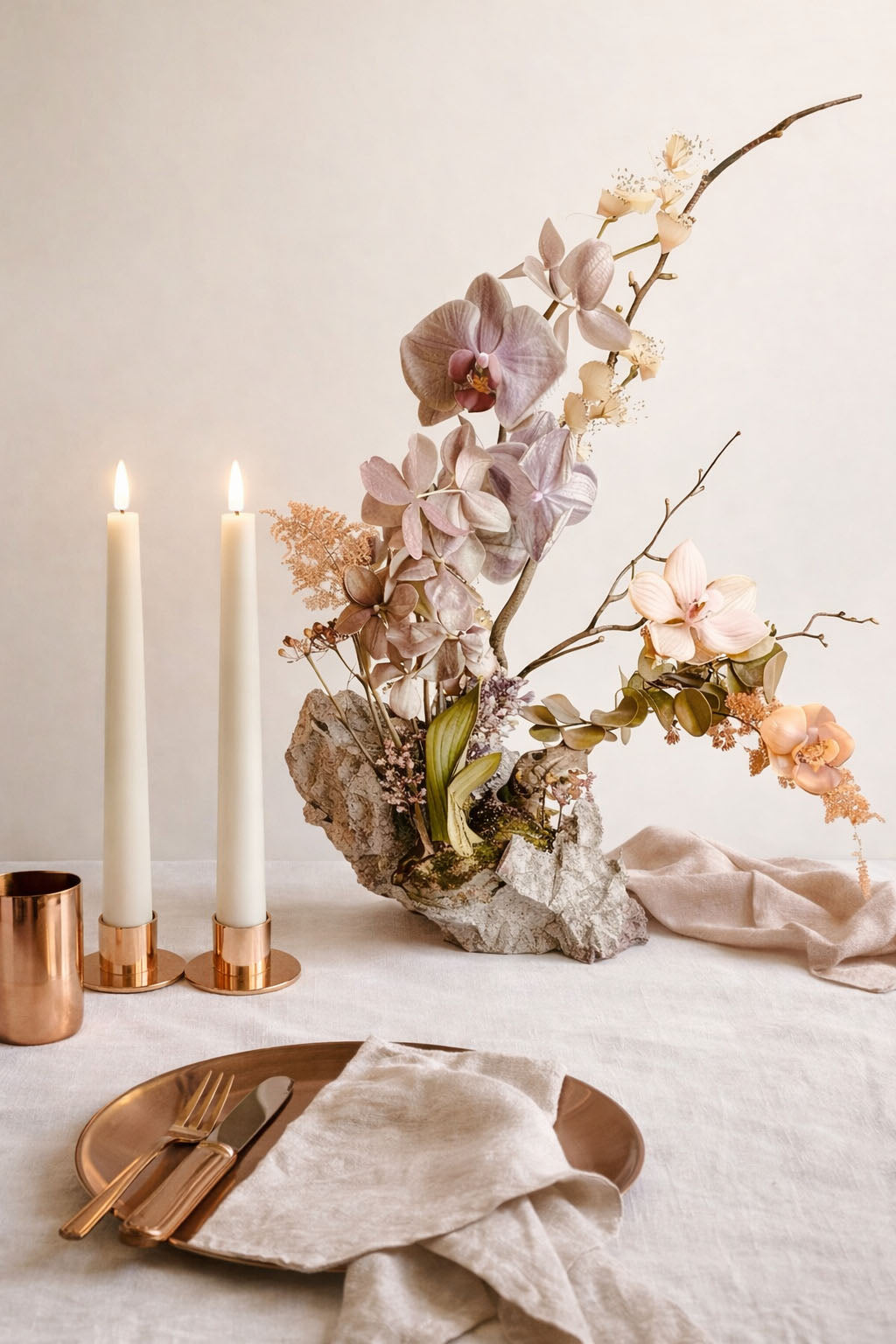 GLO & NEST Set of 2 Taper Candles 30cm - Soft Ivory