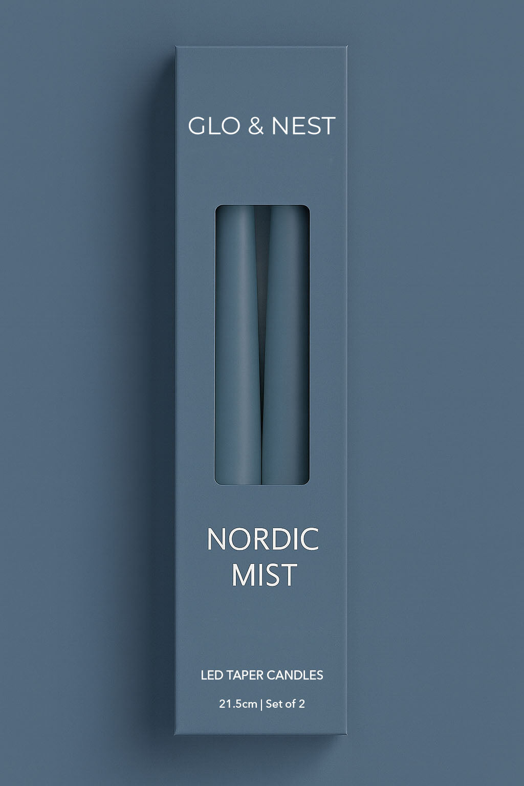 Set of 2 LED Taper Candles - Nordic Mist