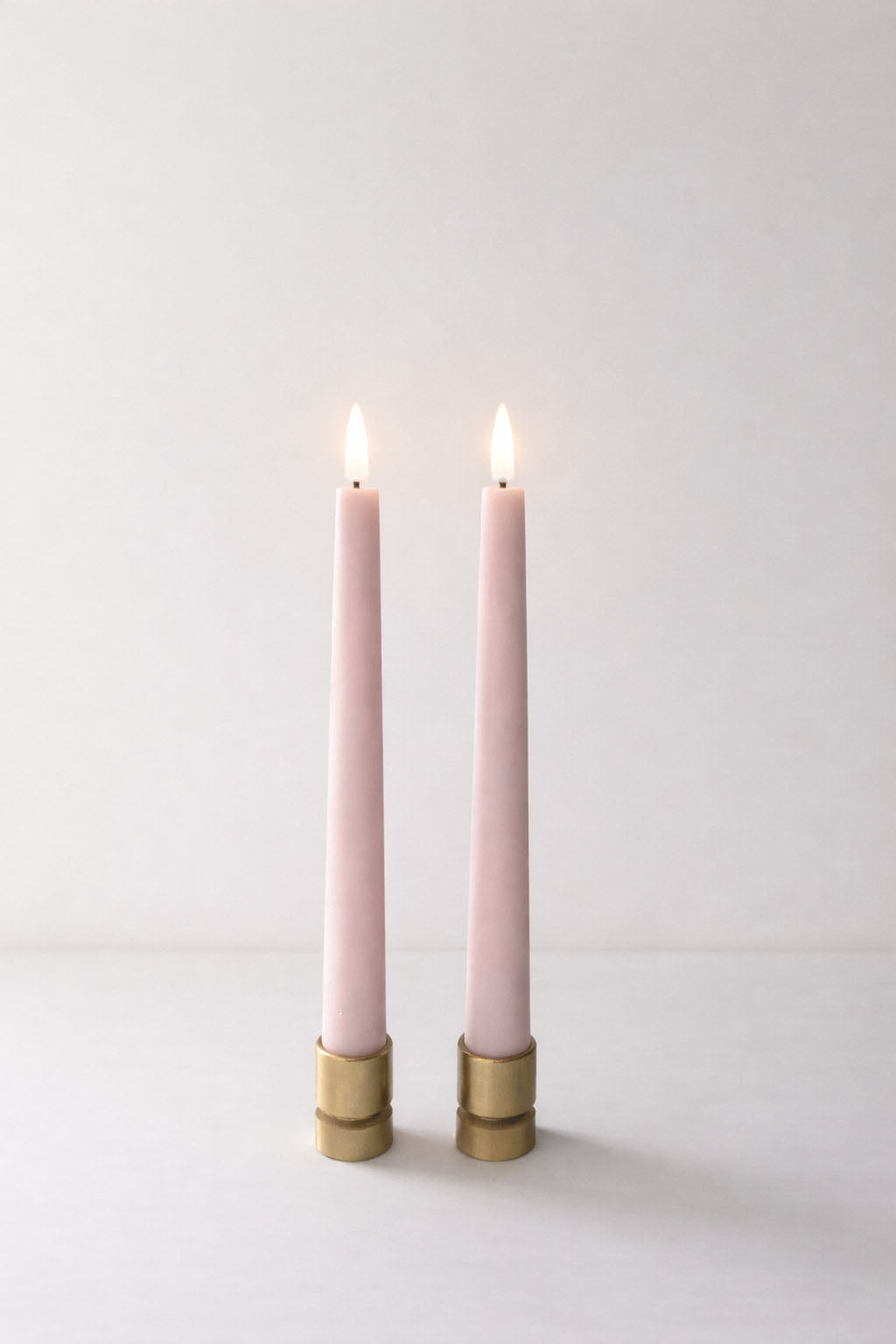 Set of 2 LED Taper Candles 21.5cm - Powder Rose