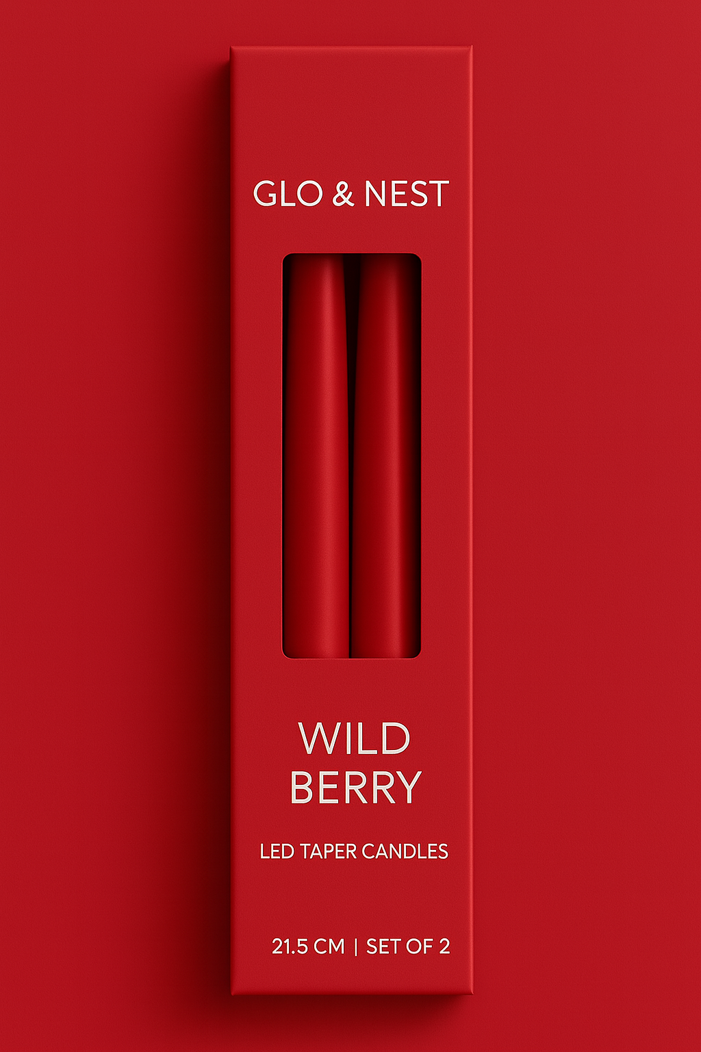 Set of 2 LED Taper Candles - Wild Berry
