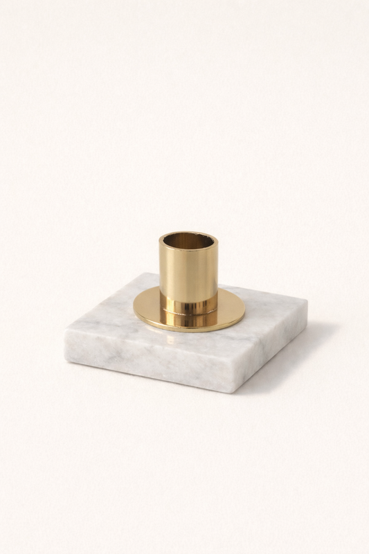 EIRA Polished Gold Taper Candle Holder