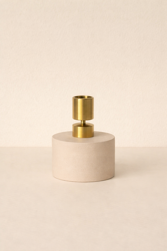 HAVN Brushed Brass Candle Holder