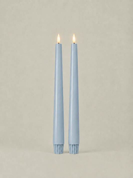 LED Taper Candles Set of 2 21.5cm – Quiet Sky | Real Wax