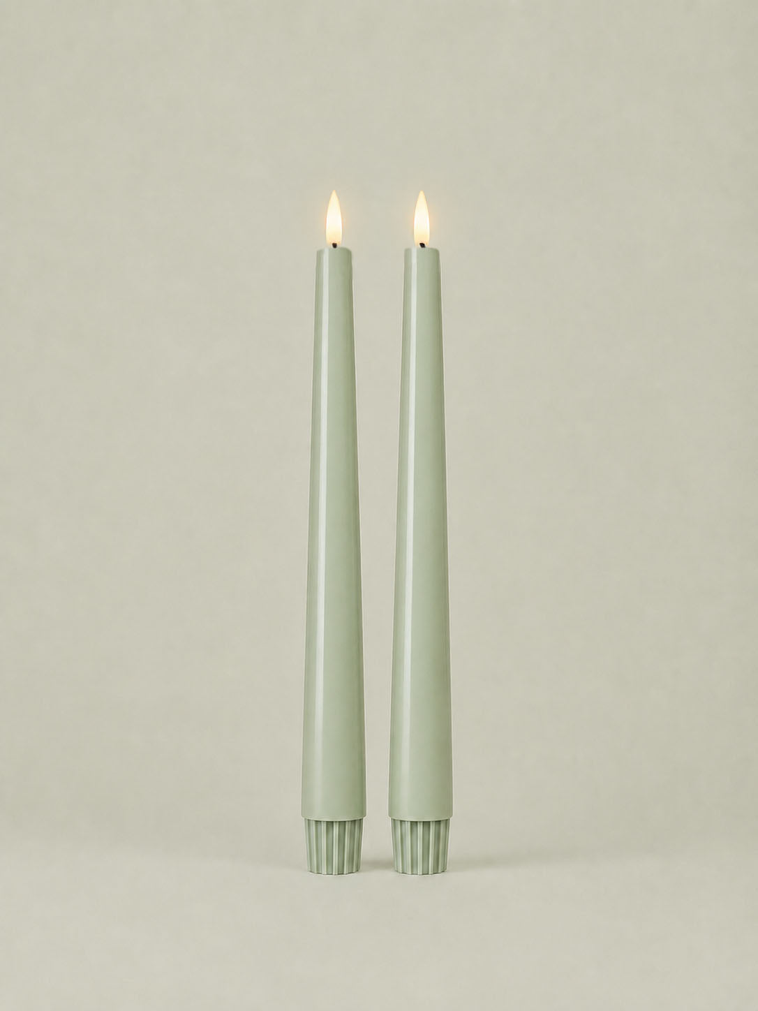 LED Taper Candles Set of 2 21.5cm – Sage Whisper | Real Wax