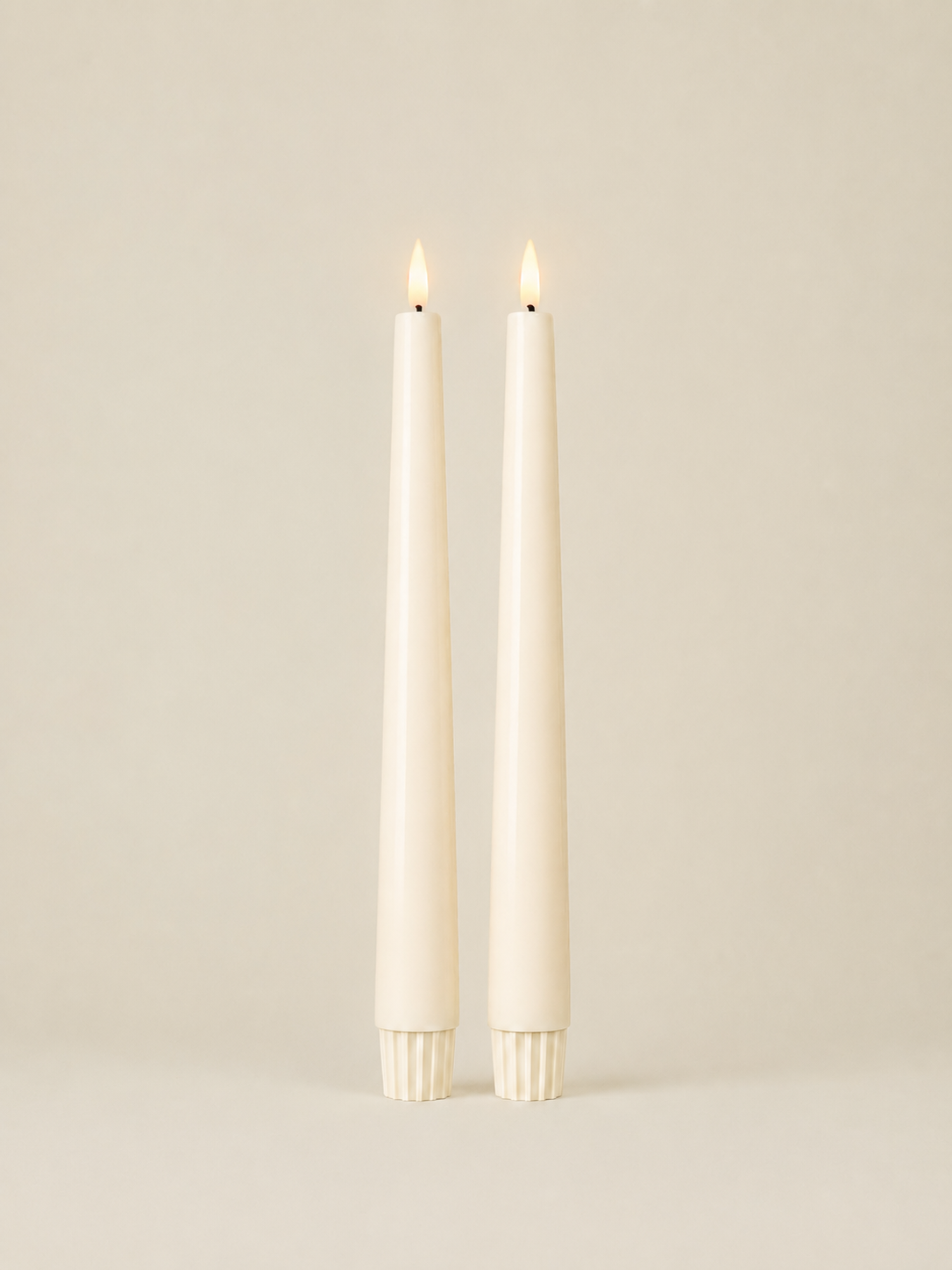 LED Taper Candles Set of 2 21.5cm – Soft Ivory | Real Wax