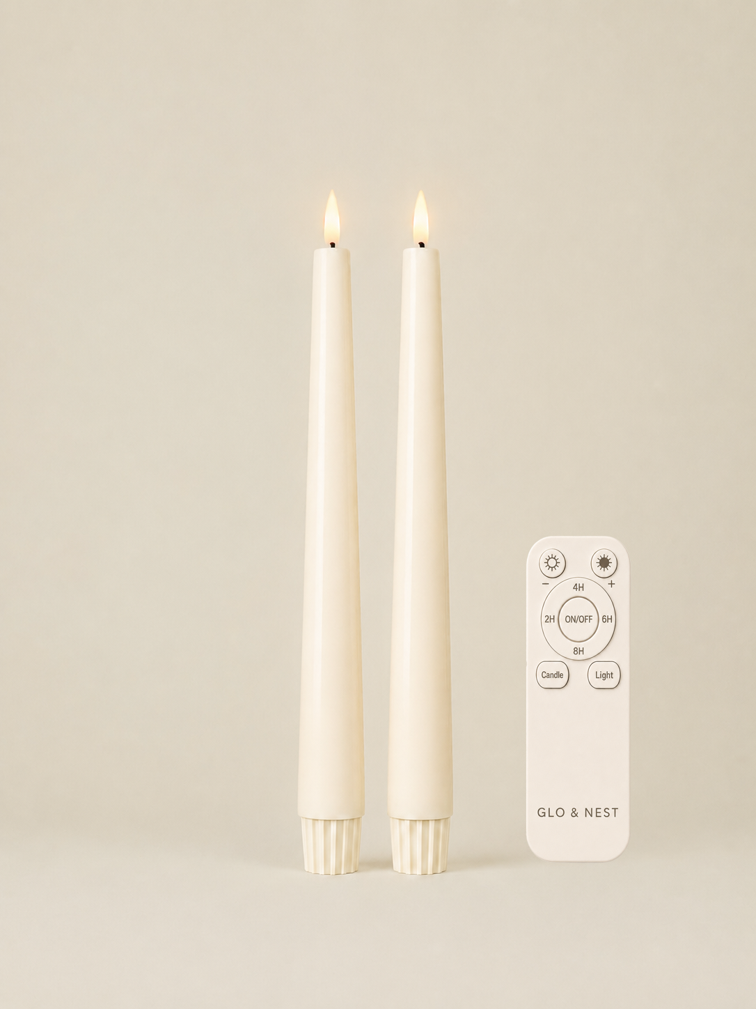 LED Taper Candles Set of 2 21.5cm – Soft Ivory | Real Wax