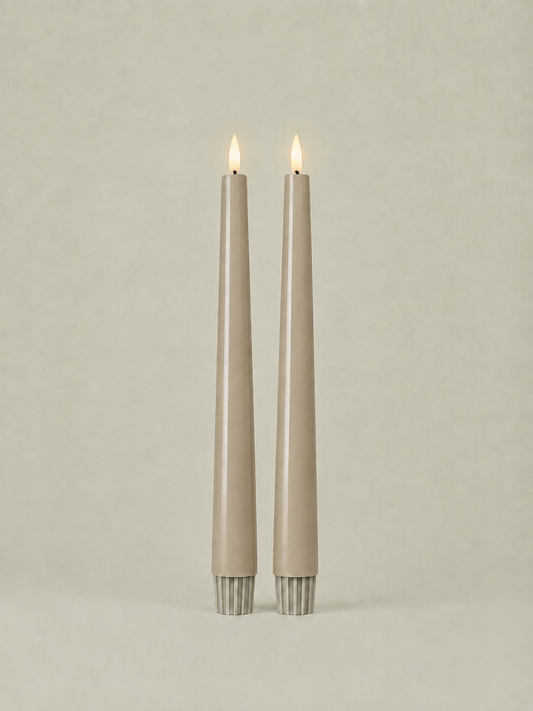 LED Taper Candles Set of 2 21.5cm – Warm Stone | Real Wax